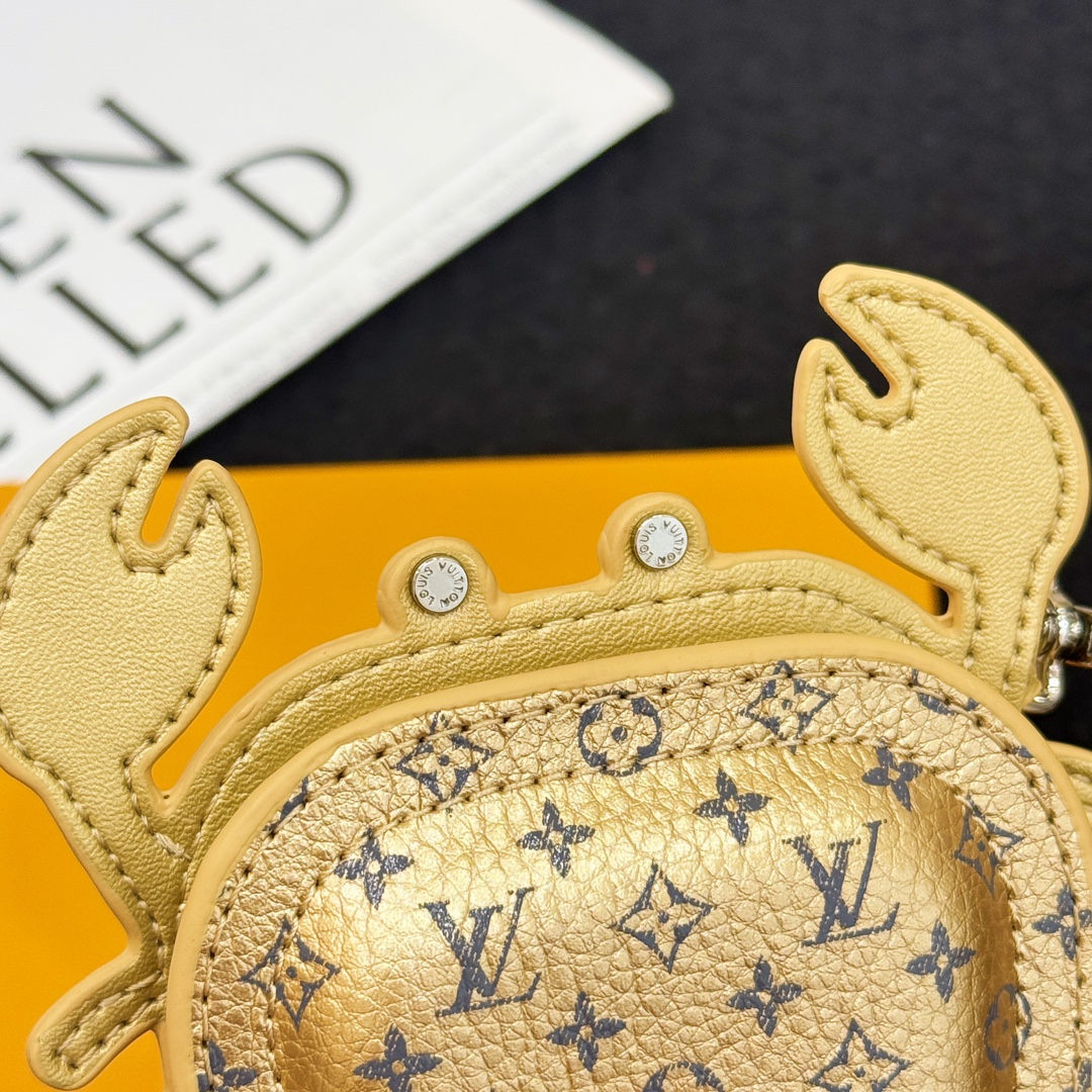 LV Gold Crab Bag Charm 